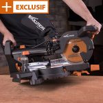 Scie à onglet coulissante multi-matériaux 210 mm 1500 W biseau 0–45° onglet 50–50°