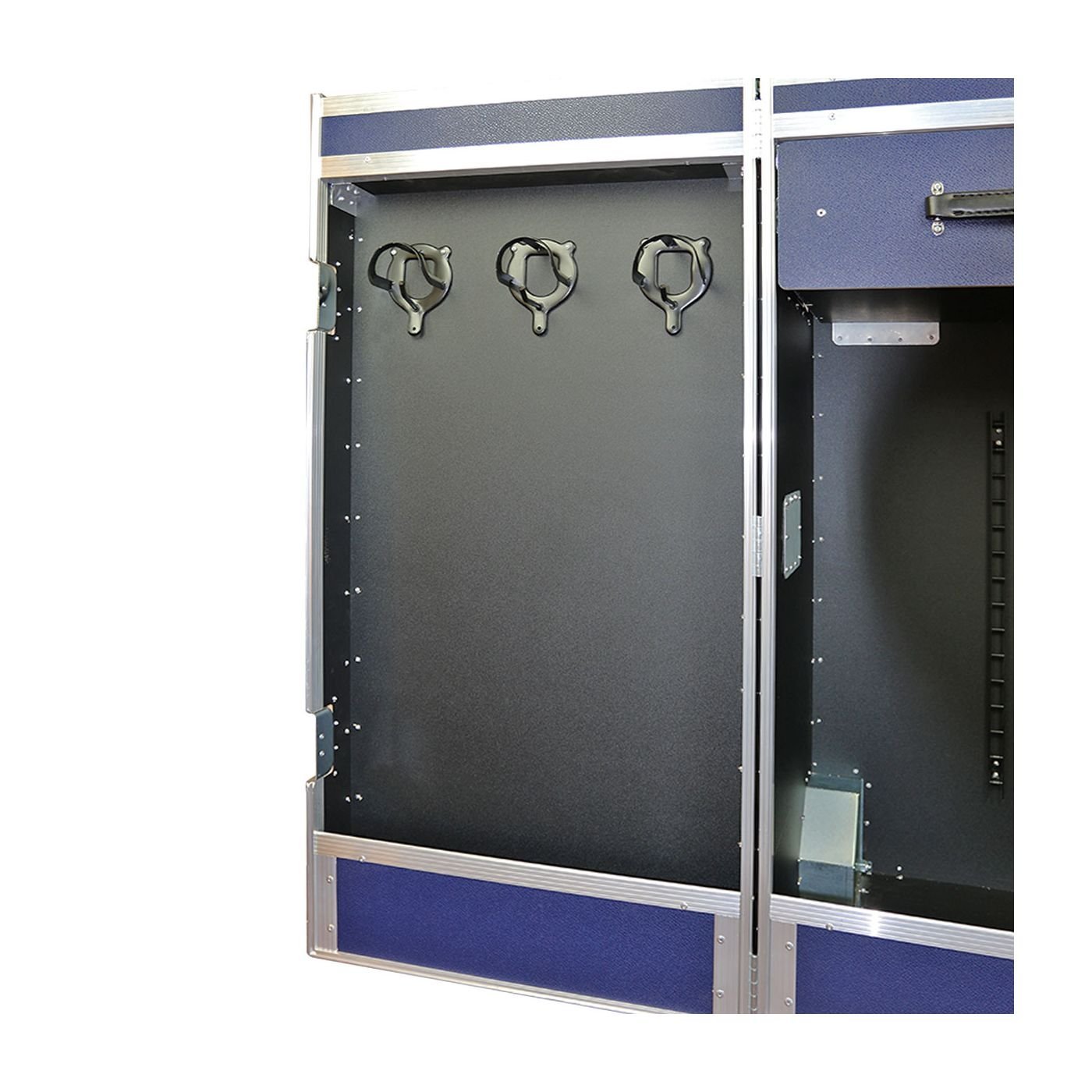 Malle de concours en bois avec 2 porte-selles et tiroir amovible