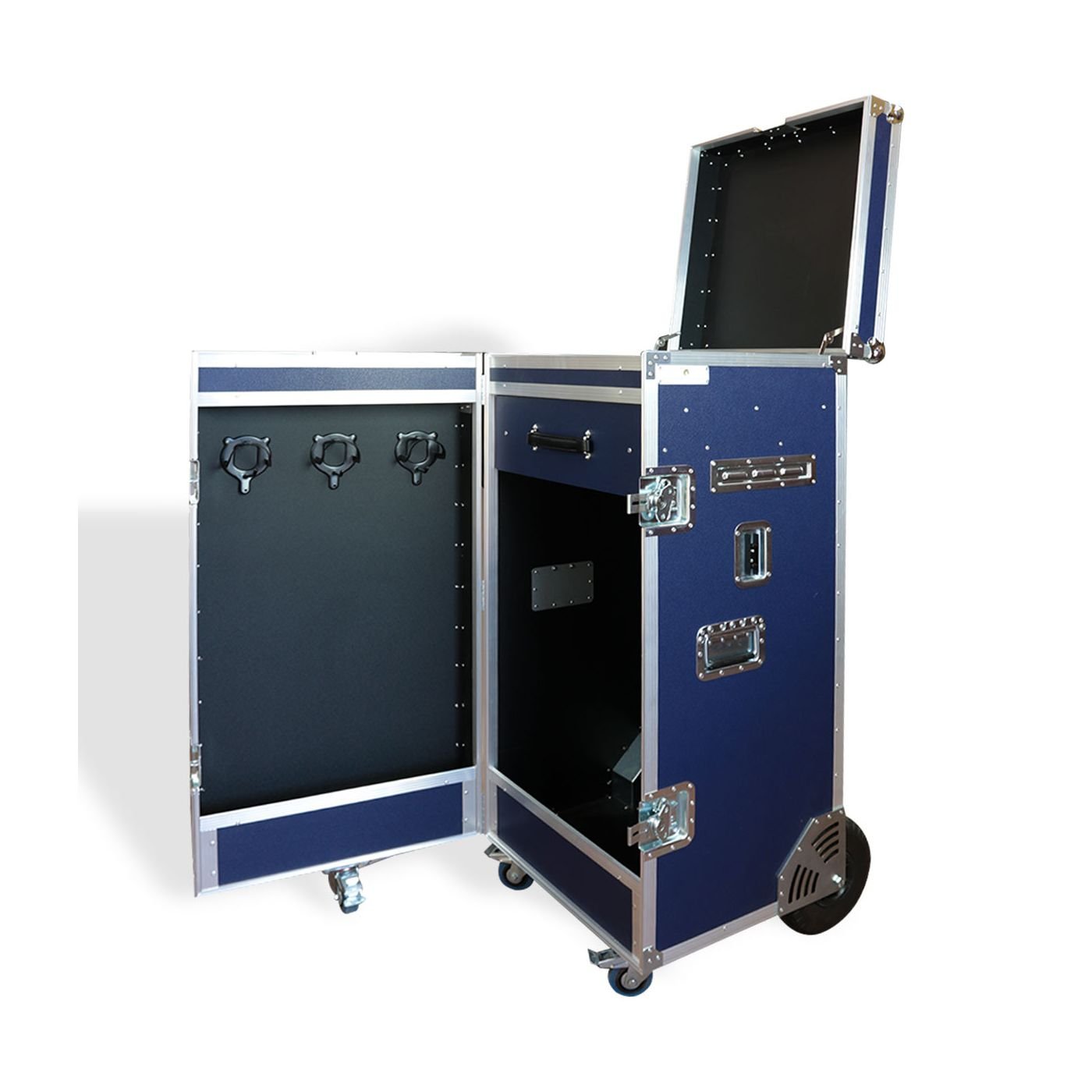 Malle de concours en bois avec 2 porte-selles et tiroir amovible