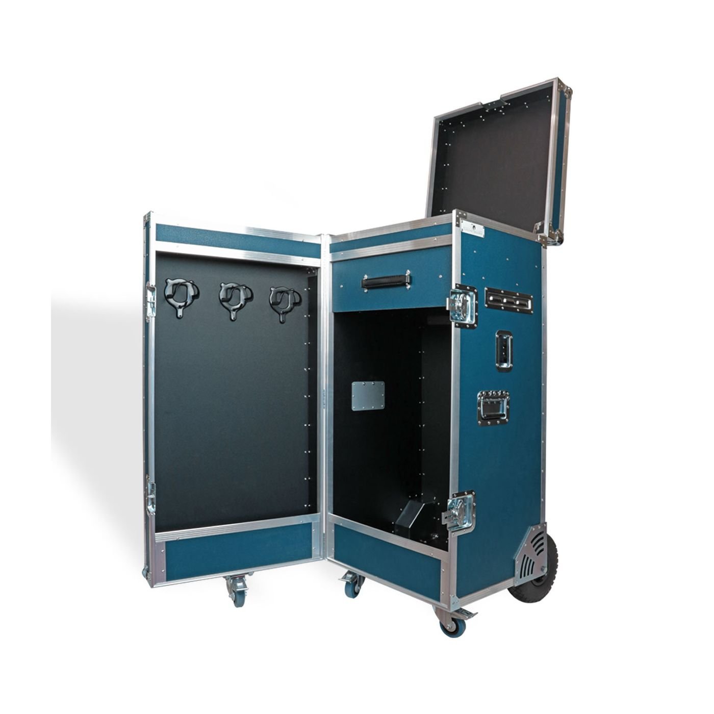 Malle de concours en bois avec 2 porte-selles et tiroir amovible