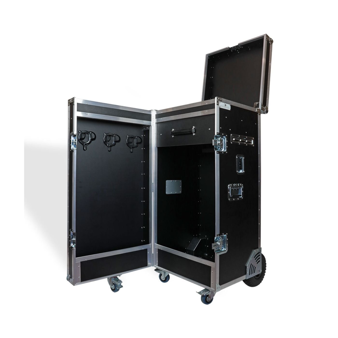 Malle de concours en bois avec 2 porte-selles et tiroir amovible