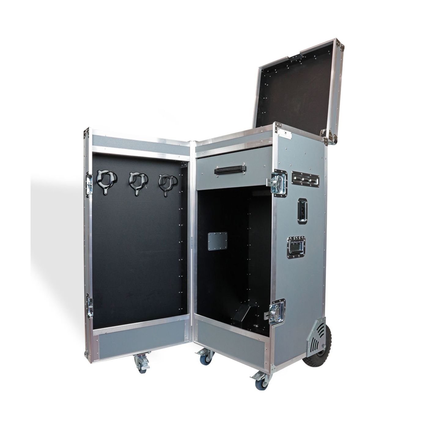 Malle de concours en bois avec 2 porte-selles et tiroir amovible