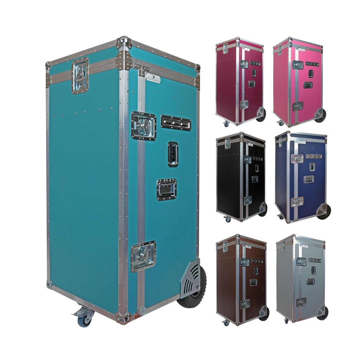 Malle de concours en bois avec 2 porte-selles et tiroir amovible