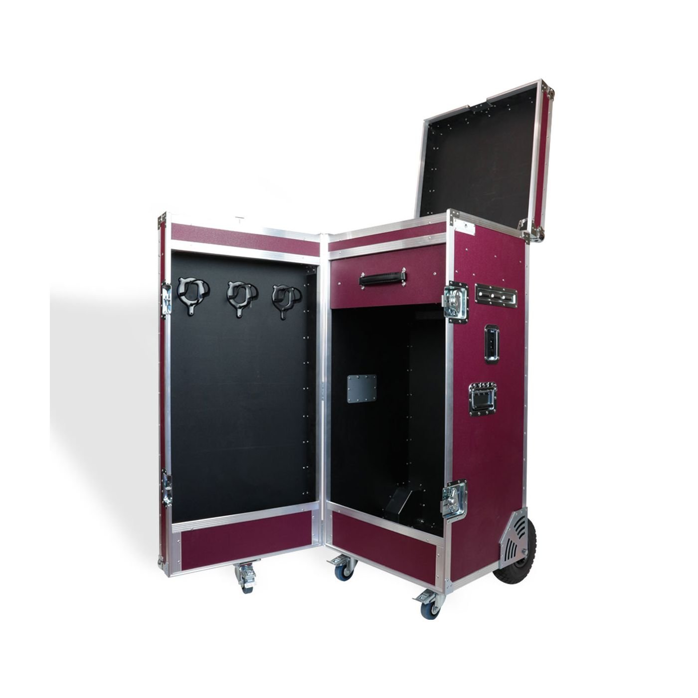 Malle de concours en bois avec 2 porte-selles et tiroir amovible