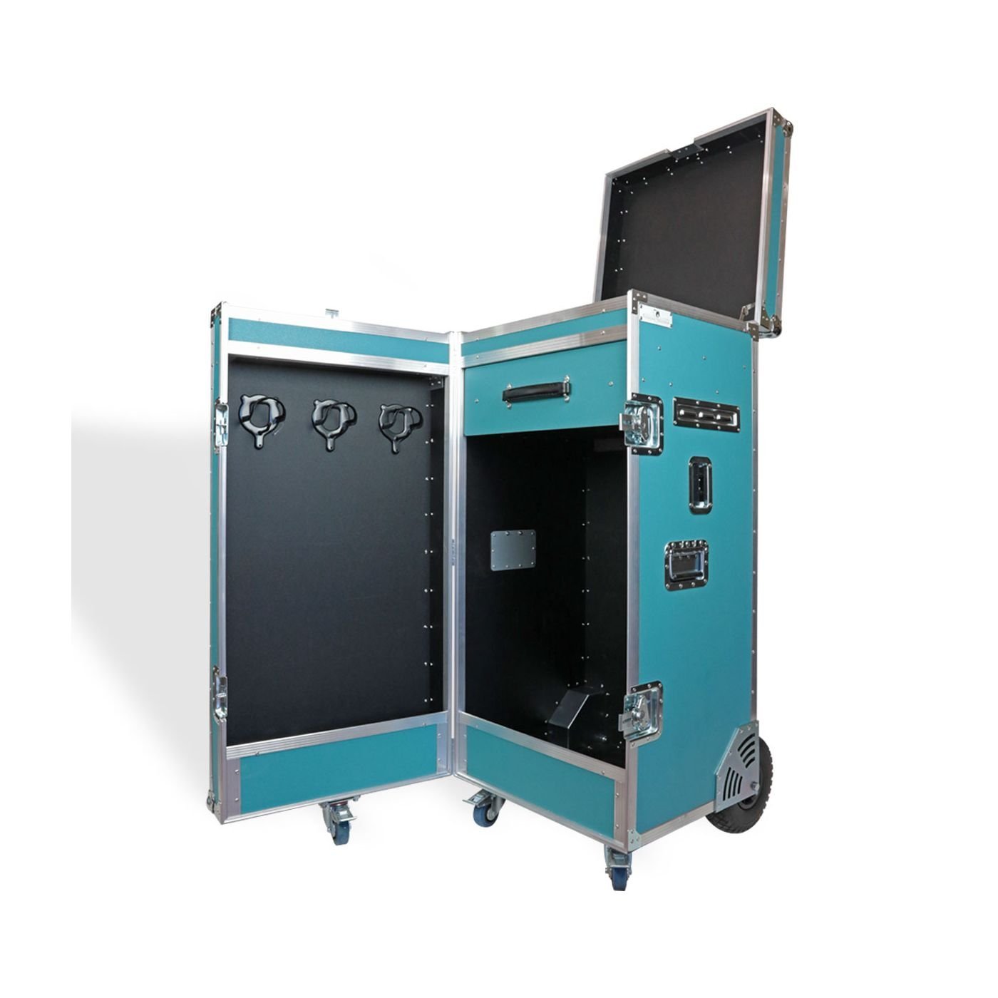 Malle de concours en bois avec 2 porte-selles et tiroir amovible