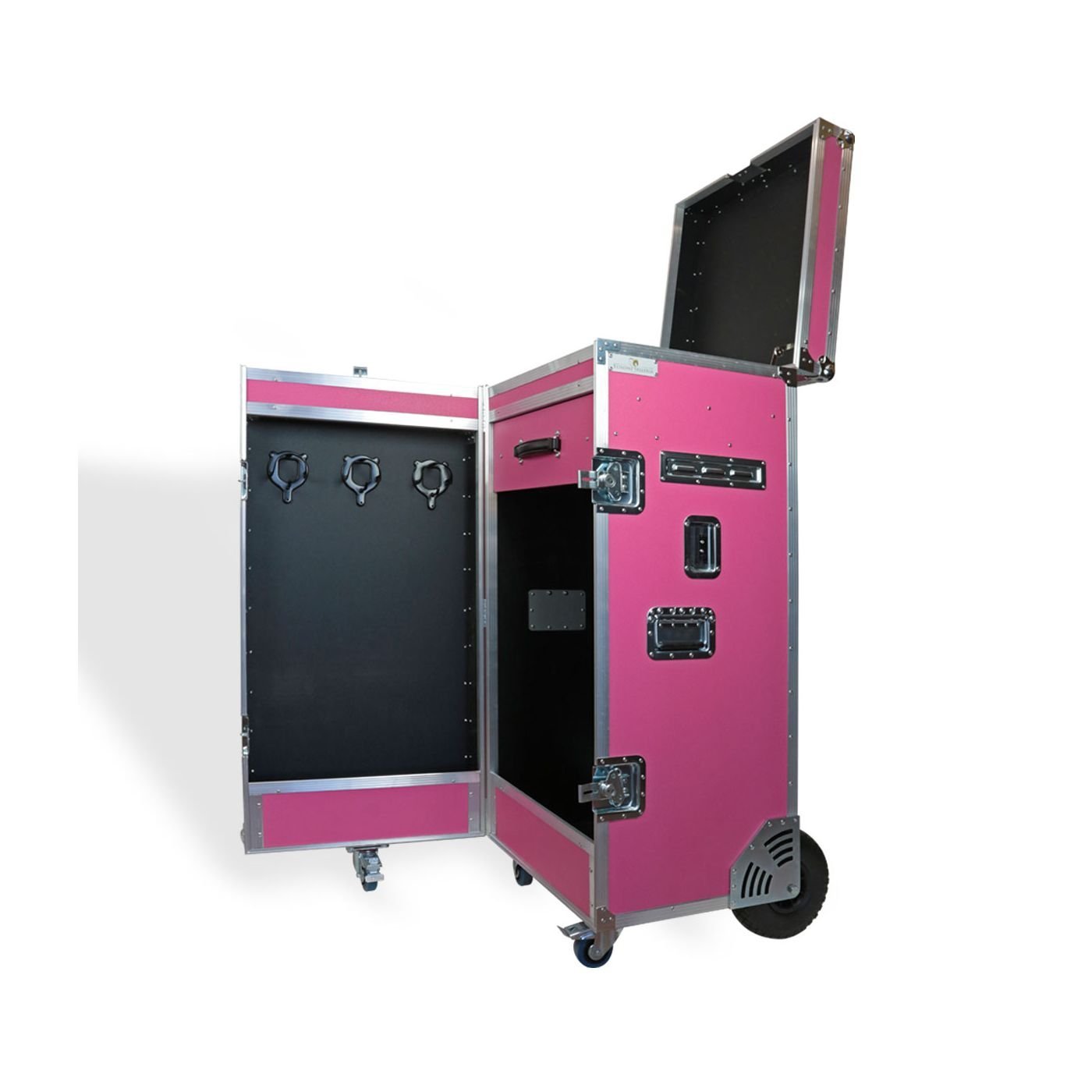 Malle de concours en bois avec 2 porte-selles et tiroir amovible