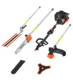 Débroussailleuse thermique 62 cm³ 3,5 CV 2 en 1 avec lame 3 dents et tête à fil