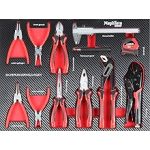 Servante d’atelier 12 tiroirs avec outils plan de travail bois et roulettes