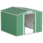 Abri de jardin en métal 9,16 m2 portes coulissantes ventilation