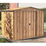 Abri de jardin métal 4,37 m² acier galvanisé portes coulissantes ventilation toit renforcé