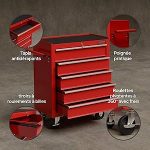 Servante d’atelier 5 tiroirs verrouillage centralisé avec roues et tapis antidérapants