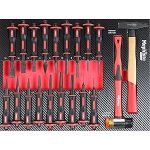 Servante d’atelier 12 tiroirs avec outils plan de travail bois et roulettes