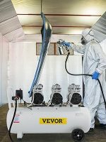 Compresseur d’air sans huile 80 L 2200 W 220 V 8 bar 2 manomètres débit 495 L/min sur roues