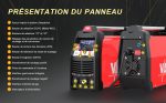 Poste à souder TIG AC/DC 200 A MMA 170 A fonction impulsion amorçage HF mémoire 9 tâches 230 V torche WP-26