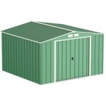 Abri de jardin en métal 9,16 m2 portes coulissantes ventilation