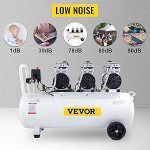 Compresseur d’air sans huile 80 L 2200 W 220 V 8 bar 2 manomètres débit 495 L/min sur roues