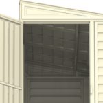 Abri de jardin adossable en vinyle 4 x 8 kit fondation métal porte réversible