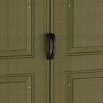 Abri de jardin en vinyle 10 x 8 avec 3 fenêtres kit de fondation métal 324,8 x 247 x 233,2 cm