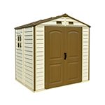 Abri de jardin en vinyle 10 x 8 avec 3 fenêtres kit de fondation métal 324,8 x 247 x 233,2 cm