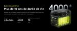 Station électrique portable 1024 Wh 1200 W batterie LiFePO4 7 sorties