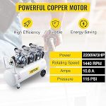 Compresseur d’air sans huile 80 L 2200 W 220 V 8 bar 2 manomètres débit 495 L/min sur roues