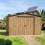 Abri de jardin métal 4,37 m² acier galvanisé portes coulissantes ventilation toit renforcé