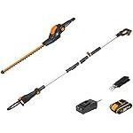 Taille-haie télescopique sur batterie 45 cm avec élagueuse sur perche 20 cm perche 1,8–2,3 m