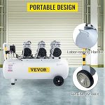 Compresseur d’air sans huile 80 L 2200 W 220 V 8 bar 2 manomètres débit 495 L/min sur roues