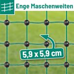 Filet pour volailles non électrifiable 50 m hauteur 112 cm 16 piquets vert