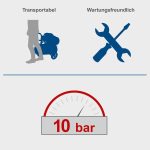 Compresseur bicylindre 50 L 10 bars 2200 W avec accessoires pneumatiques