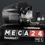 Compresseur à air bicylindre 100 L 2200 W 8 bars