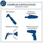 Compresseur d’air 50 L 10 bar 2200 W bicylindre aspiration 412 L/min lubrification à l’huile