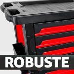 Servante atelier 6 tiroirs avec 112 outils et fermeture centralisée