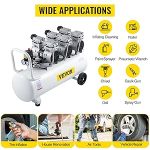 Compresseur d’air sans huile 80 L 2200 W 220 V 8 bar 2 manomètres débit 495 L/min sur roues