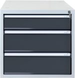 Bloc tiroirs pour établi 4 tiroirs acier 70 x 53 x 65 cm – HxLxP 50x53x70cm – 3x tiroir, Gris Clair/Gris Anthracite