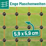 Filet électrifiable pour volailles 50 m hauteur 112 cm 16 piquets double pointe