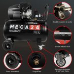 Compresseur à air bicylindre 100 L 2200 W 8 bars