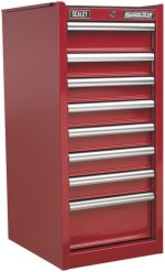 Coffre à outils 8 tiroirs avec coulisses à roulement à billes finition rouge