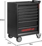 Servante d’atelier 7 tiroirs acier avec verrouillage centralisé