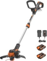 WORX Nitro Débroussailleuse sans Fil 40V WG186E.1, Lame de 25 cm, Fil de Coupe 38cm, Capot de Protection, Poignée Amovible, Tête Interchangeable, livrée avec 2 Batteries 4Ah et Chargeur Double