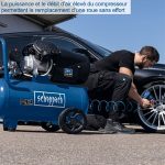 Compresseur bicylindre 50 L 10 bars 2200 W avec accessoires pneumatiques