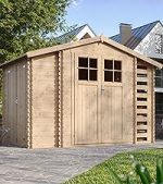 Abri de jardin en bois avec range bûches 206 x 272 x 218 cm