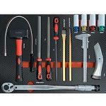 Servante d’atelier 8 tiroirs avec outils charge 35 kg par tiroir roulettes 125 mm compartiment latéral verrouillage central