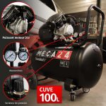 Compresseur à air bicylindre 100 L 2200 W 8 bars