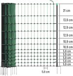 Filet pour volailles non électrifiable 50 m hauteur 112 cm 16 piquets vert