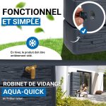 Cuve eau de pluie 500 L murale gris anthracite