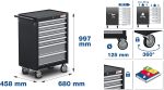Servante d’atelier 7 tiroirs avec 120 outils charge 200 kg