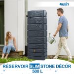 Cuve eau de pluie 500 L murale gris anthracite