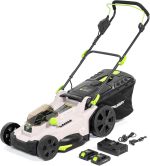 Murray Tondeuse à Gazon sans Fil 2x20V Li-ION avec Moteur à Induction 2900 TR/Min MU-BAT-LM37-KIT – Largeur de Coupe 37cm, Bac de Ramassage 35L, 6 Niveaux de Hauteur – Mulching, Arrière, Bac