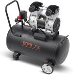 VEVOR Compresseur d'Air sans Huile, Réservoir Acier 75 L, 2,65 kW, 14,6 CFM 90 PSI, Pression Max 125 PSI, Compresseur Silencieux Portable pour Réparation Automobile, Gonflage Pneus, Peinture Pistolet
